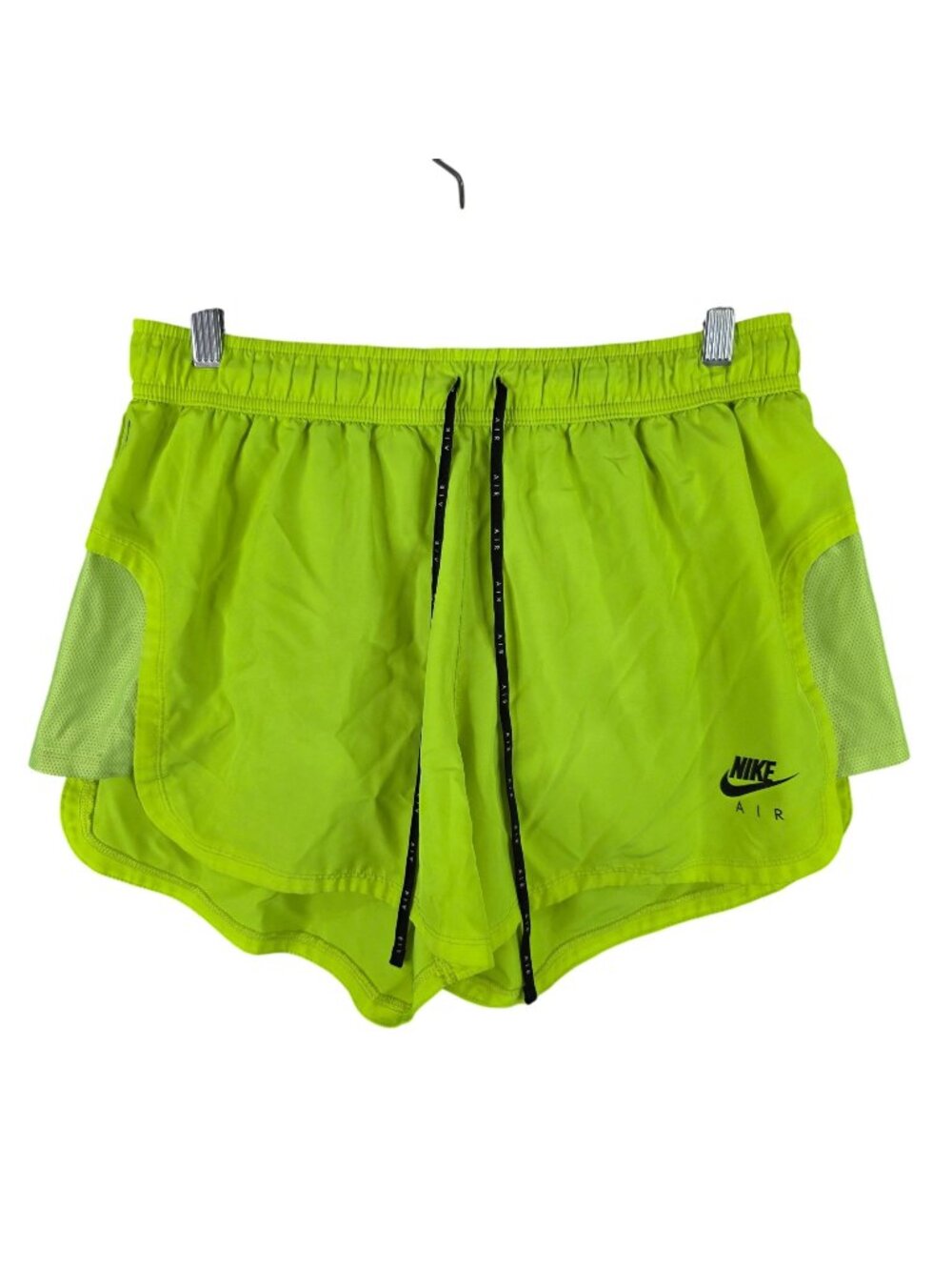 Womens Nike Air Neon Green Dri-Fit Running Shorts Lined Polyester Stretch XL